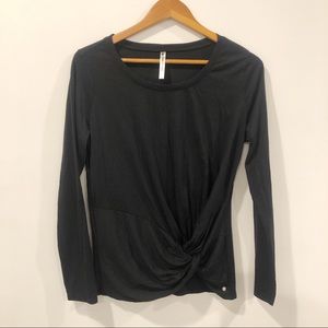 Fabletics Size L Long Sleeve Black T Shirt Top